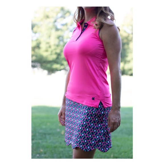 Birdies and Bows Dresses & Skirts - Birdies and Bows To The Green Golf Skort- Angled Argyle Scalloped Skort Sz M